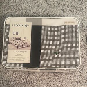 Lacoste Black and White Checkered Duvet Set